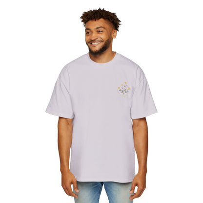 Floral Chest Pocket Tee — Minimal Yellow Wildflower Graphic Men's T-Shirt