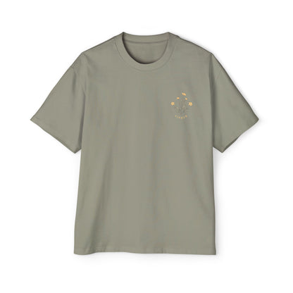 Floral Chest Pocket Tee — Minimal Yellow Wildflower Graphic Men's T-Shirt