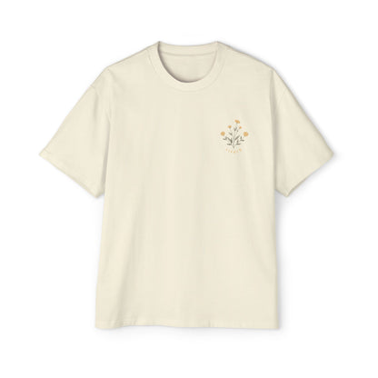 Floral Chest Pocket Tee — Minimal Yellow Wildflower Graphic Men's T-Shirt
