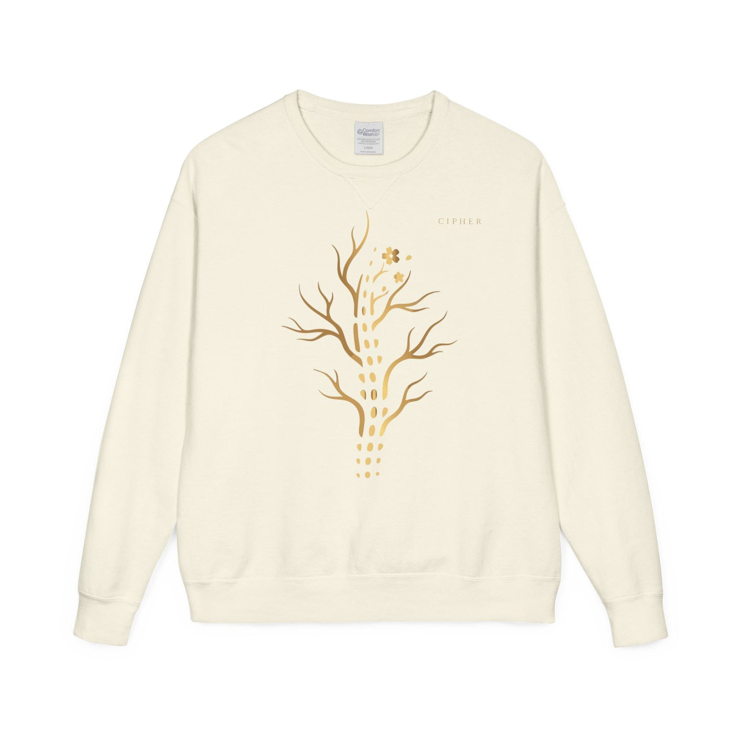 Gold Tree Graphic Sweatshirt — Minimal Botanical Crewneck
