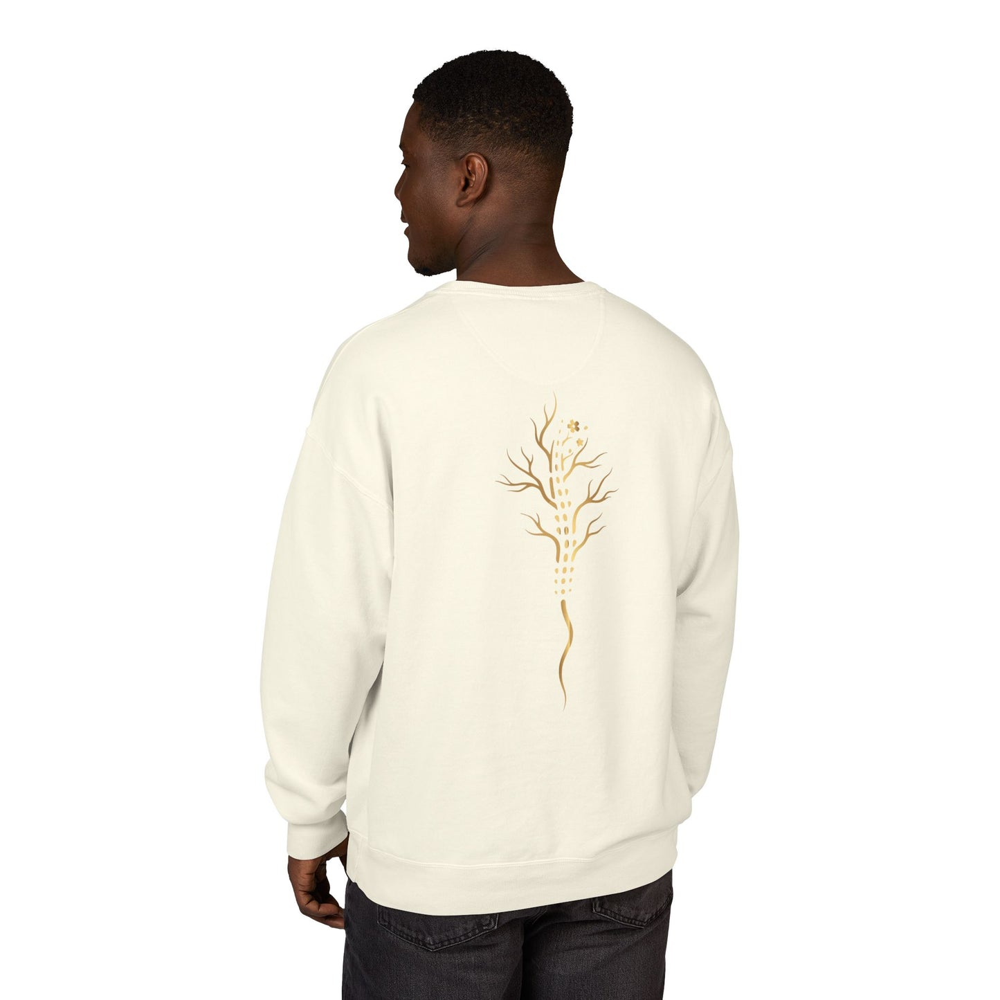 Gold Tree Graphic Sweatshirt — Minimal Botanical Crewneck