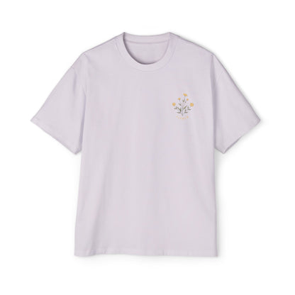 Floral Chest Pocket Tee — Minimal Yellow Wildflower Graphic Men's T-Shirt