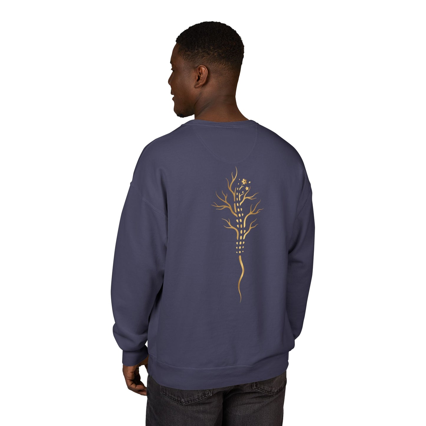Gold Tree Graphic Sweatshirt — Minimal Botanical Crewneck