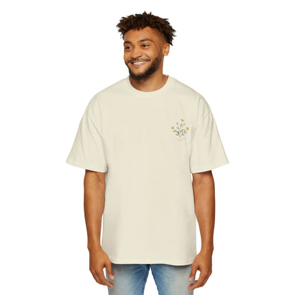 Floral Chest Pocket Tee — Minimal Yellow Wildflower Graphic Men's T-Shirt
