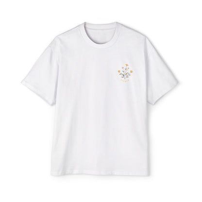 Floral Chest Pocket Tee — Minimal Yellow Wildflower Graphic Men's T-Shirt