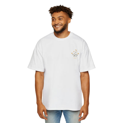 Floral Chest Pocket Tee — Minimal Yellow Wildflower Graphic Men's T-Shirt