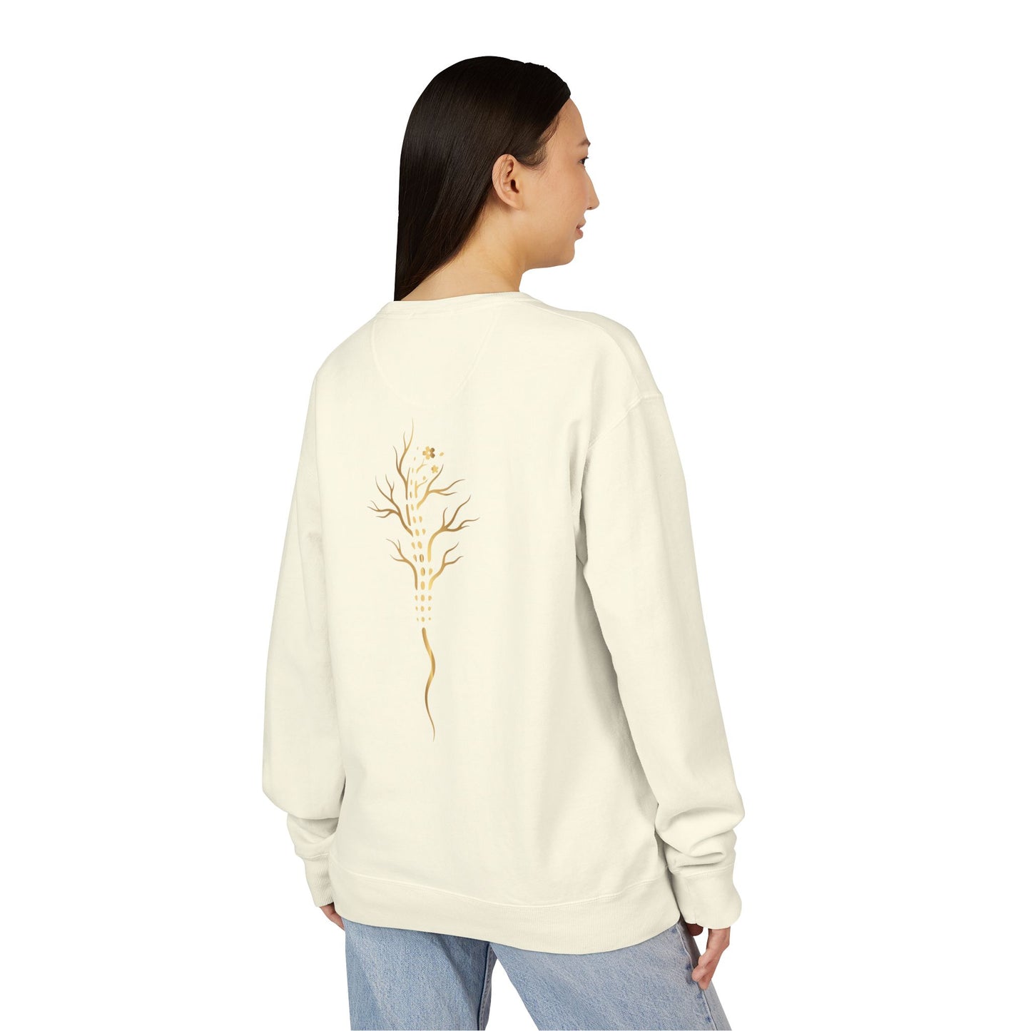 Gold Tree Graphic Sweatshirt — Minimal Botanical Crewneck