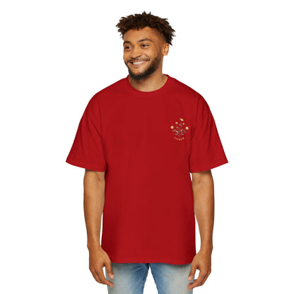 Floral Chest Pocket Tee — Minimal Yellow Wildflower Graphic Men's T-Shirt