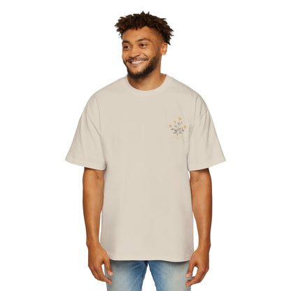 Floral Chest Pocket Tee — Minimal Yellow Wildflower Graphic Men's T-Shirt
